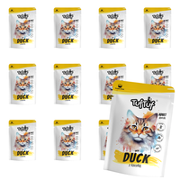 MOKRA KARMA DLA KOTA TufTuf Saszetka mielonka z kaczką ZESTAW 10x100g
