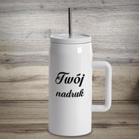 Biały kubek termiczny 1200 ml ze stali nierdzewnej z Twoim nadrukiem