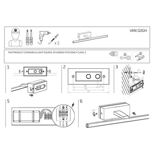 Lampa ścienna galeryjka Van Gogh 10290 Nowodvorski LED 18W 3000K listwa biała na Arena.pl