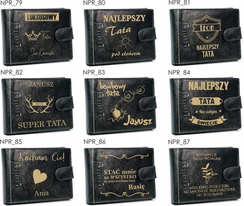 Portfel męski z grawerem NAPISEM PREZENT dla niego na Arena.pl