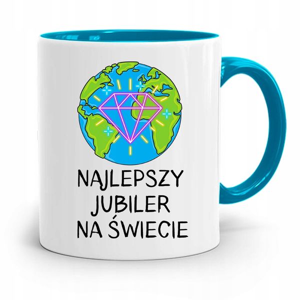 Dla Jubilera Kubek Błękitny Najlepszy Jubiler Z Nadrukiem Ze Zdjęciem zdjęcie 1