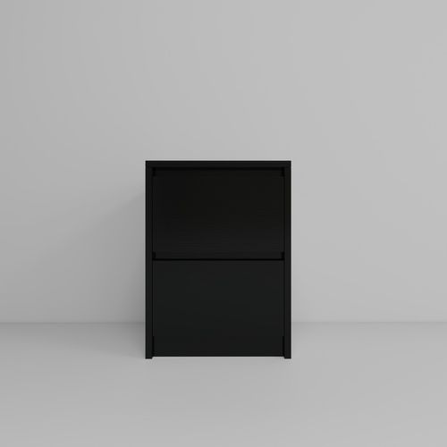 Praktyczna Szafka Nocna CZARNA 2 szuflady stolik nocny loft 42x52x43cm na Arena.pl