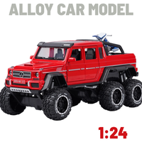 Metalowy Model samochodu Mercedes-Benz G 63 AMG 6X6 Czerwony 1:24 PREZENT