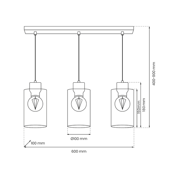 Lampa wisząca Madera 3xE27 zdjęcie 8