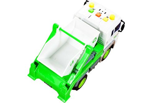 Auto śmieciarka interaktywna z białym kontenerem skala 1:20 na Arena.pl