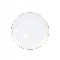 BIAŁY Talerz OBIADOWY Pearl Gold 20 cm ZŁOTY PASEK