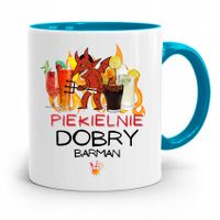 Kubek Błękitny Dla Barmana Piekielnie Dobry Z Nadrukiem Ze Zdjęciem