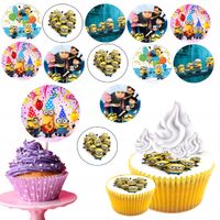 OPŁATEK na BABECZKI MUFFINKI zestaw na urodziny 12szt. - MINIONKI BAJKA