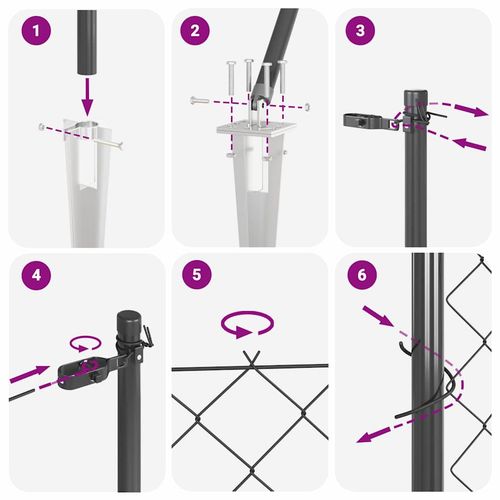 Ogrodzenie z ogniw ze słupkami Szary 1.4 x 10 m Stal na Arena.pl