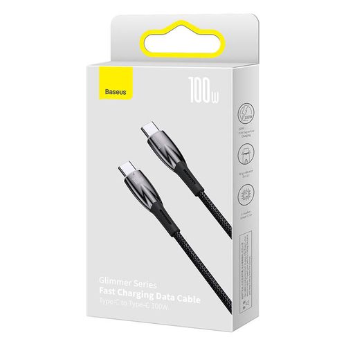 kabel usb-c do usb-c baseus glimmer, 100w, 1m (czarny) na Arena.pl
