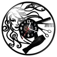 Zegar ścienny z płyty winylowej Fryzjer 1005.14