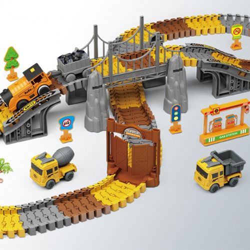 WOOPIE Tor Samochodowy XXL Kolejka Elektryczna Plac Budowy 174 el. na Arena.pl