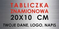 NADRUK srebrna TABLICZKA ZNAMIONOWA FIRMY z dibondu 20x10 TWÓJ NAPIS LOGO