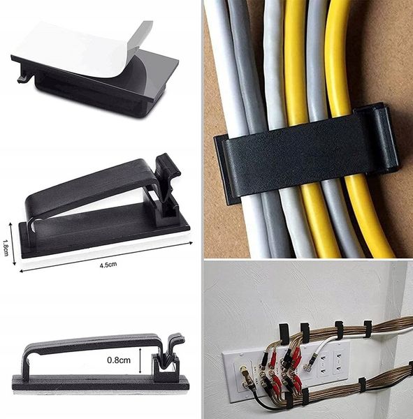 ZESTAW ORGANIZER NA KABLE KABLI KLIPS UCHWYT OPLOT OPASKA KABLOWA Z zdjęcie 9