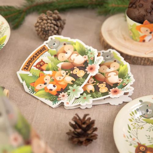 Zaproszenia urodzinowe Leśni przyjaciele, 6 szt. na Arena.pl