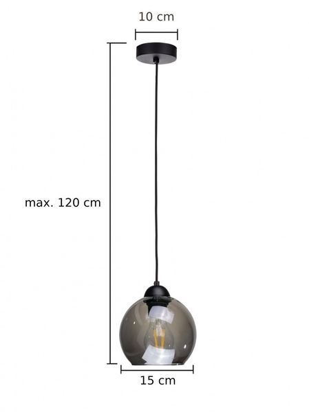 Lampa wisząca 1xE27 YUNO BLACK zdjęcie 3