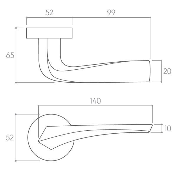 KLAMKA DRZWIOWA PREMIUM FLOW R CHROM POŁYSK zdjęcie 3