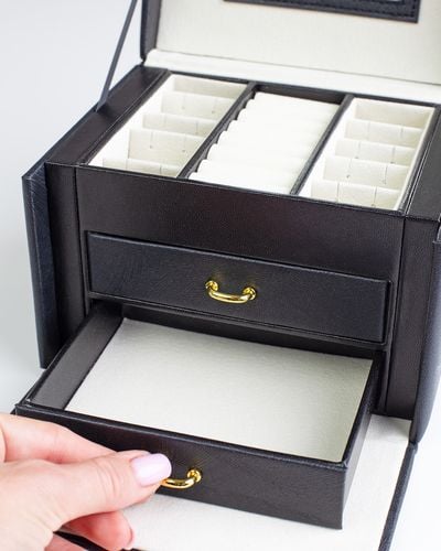 Kuferek Na Biżuterię Z Lusterkiem Pojemna Szkatułka Do Przechowywania na Arena.pl