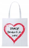 Dla Brata Na Prezent Torba Eco Biała Shopper Z Nadrukiem Ze Zdjęciem