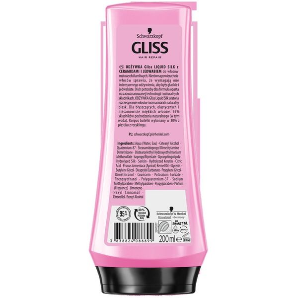 Gliss Liquid Silk szampon 400ml + balsam 200ml + Olejek termoochornny 150ml zdjęcie 4
