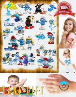 Duży Zestaw Mega Tatuaży zmywalnych - Smerfy