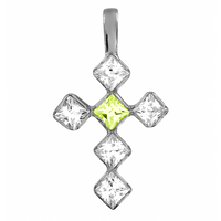 SREBRNY KRZYŻYK OZDOBNY Z CYRKONIAMI SREBRO PRÓBY 925 DOSTĘPNY W RÓŻNYCH KOLORACH
