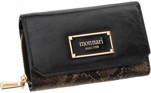 Portfel Damski Monnari Elegancka Portmonetka Suwak Wzór Skóry Na Prezent na Arena.pl