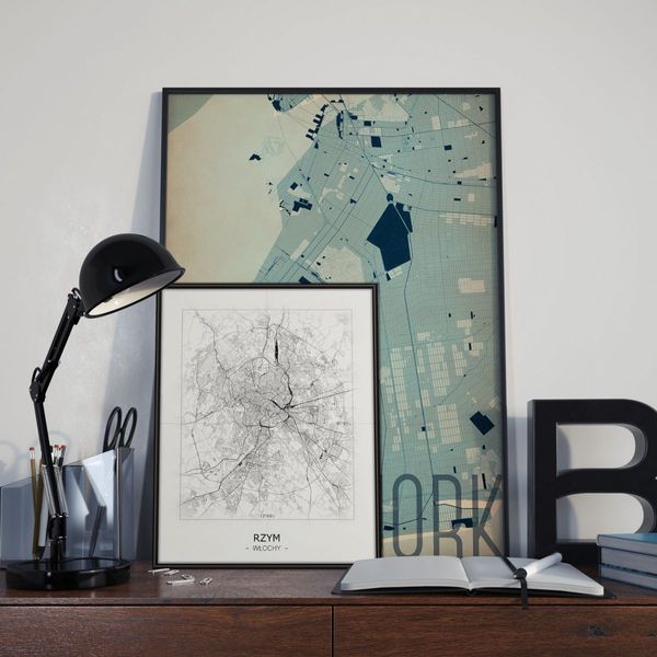 Kraków - Czarno-biała mapa 40x50 cm zdjęcie 13