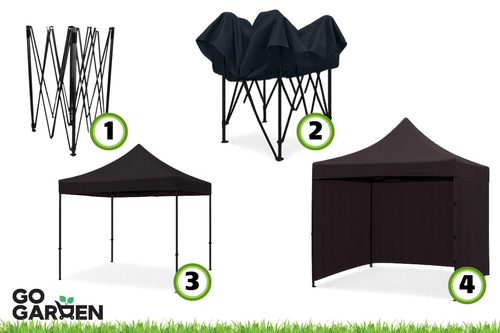 Namiot pawilon samorozkładający 3x3 - Czarny na Arena.pl