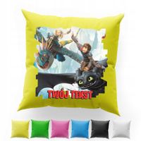 POSZEWKA Z NADRUKIEM BAWEŁNIANA 40x40CM - JAK WYTRESOWAĆ SMOKA BAJKA