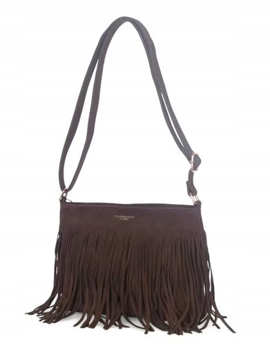 Flora&Co - torebka listonoszka skóra ekologiczna zamsz frędzle brąz F7563 na Arena.pl