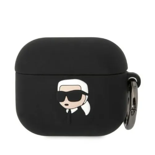 Etui Karl Lagerfeld Silicone Karl Head 3D na AirPods 3 - czarne na Arena.pl