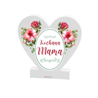 drewniana tabliczka serce z podstawką z napisem "kochana mama" 11x11x1,5 cm