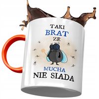 Kubek Pomarańczowy Dla Brata Na Urodziny Prezent Z Nadrukiem Ze Zdjęciem