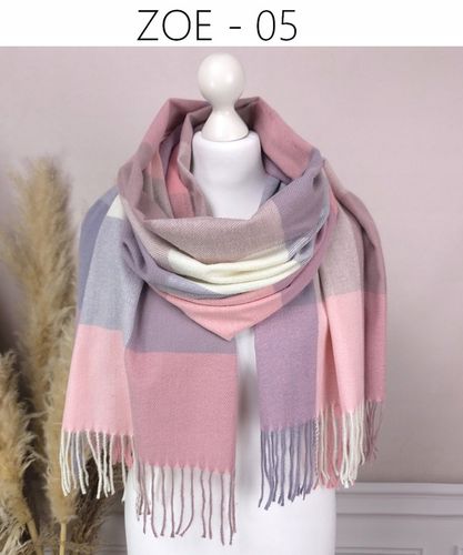 Stylowy CIEPŁY SZAL damski długi DUŻY szalik W MODNĄ KRATĘ JESIENNY, na Arena.pl