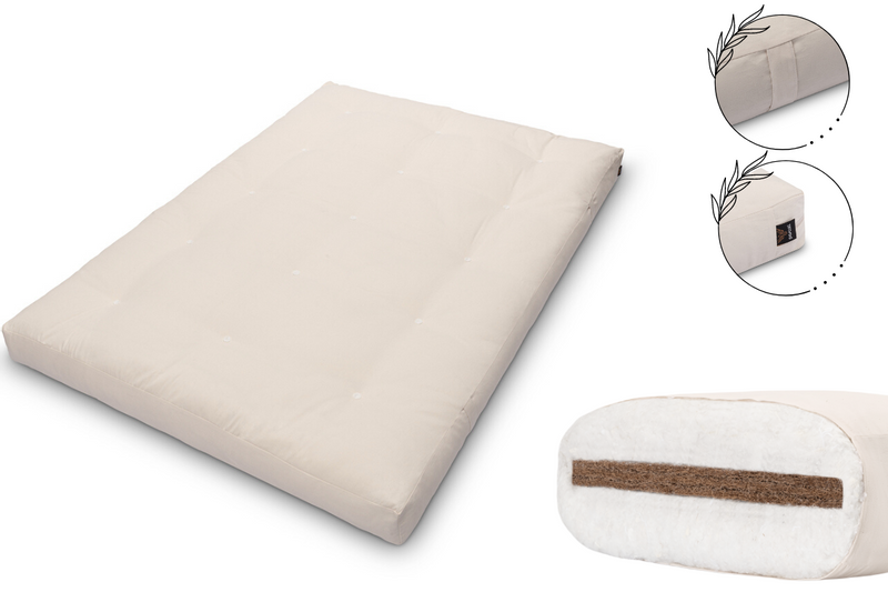 Materac 140x200 z kokosem - Pascall Futon Medium Coco - Ecru zdjęcie 1