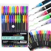 Długopisy żelowe kolorowe neonowe zestaw do szkoły 24szt pisaki neon