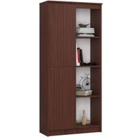 REGAŁ BIUROWY R 80 cm CLP 1 DRZWI 4 PÓŁKI WENGE