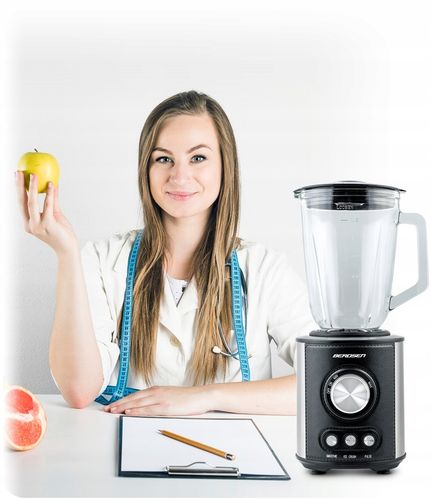 Blender kielichowy duży szklany czarny 800W Berdsen 1,5L na Arena.pl