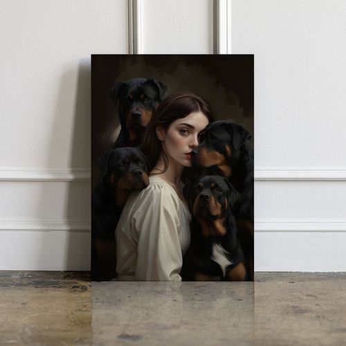 Obraz na płótnie psy portret rottweiler 50x70 cm na Arena.pl