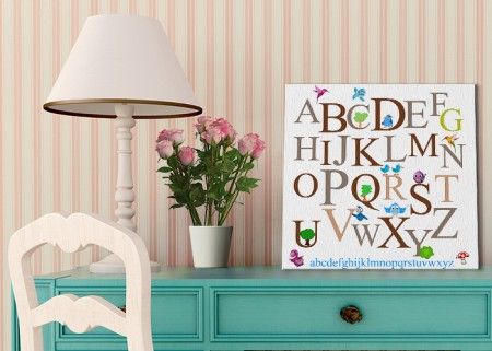 Alfabet II - obraz na płótnie 60x60 cm na Arena.pl