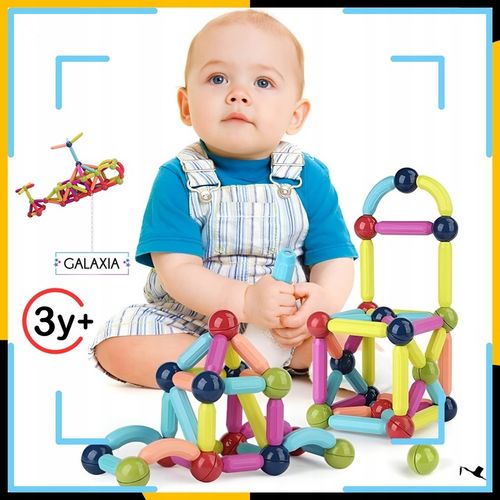 KLOCKI MAGNETYCZNE GALAXIA DUŻE Konstrukcyjne Dla Dzieci 120 el Magnetic na Arena.pl