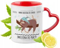 Dla Mamy Kubek Czerwony Z Uszkiem W Kształcie Serca Na Prezent Z Nadrukiem