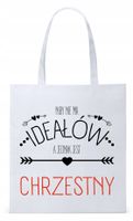 Torba Biała Eco Shopper Dla Chrzestnego Prezent Z Nadrukiem Ze Zdjęciem