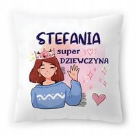 Poduszka Biała 40X40 Cm Dla Stefanii Córki Dziecka Z Nadrukiem Ze Zdjęciem
