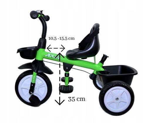 Rowerek Trójkołowy Milly Mally jeździk 2w1 dziecięcy koszyk Axel Zielony na Arena.pl