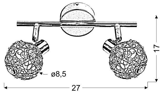 Collar listwa 2x40W G9 chrom zdjęcie 2