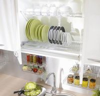 Ociekarka do naczyń do szafki z aluminiowym stelażem, 800 mm, biały P1