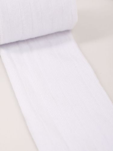 Rajstopy dziewczęce bawełniane gruby prążek białe 104-110 YOCLUB na Arena.pl