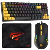 ZESTAW 3w1 GAMINGOWA KLAWIATURA MECHANICZNA TKL ESPORTOWA MYSZKA PODKŁADKA